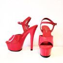 Worn pleasure high heels in red